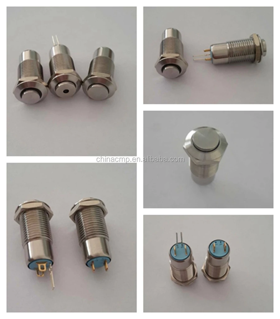 Mounting diameter 12mm stainless steel waterproof novelty push button ip67