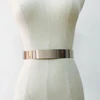 sexy Lady Gold belt for Women Elastic Mirror Metal Waist Belt Metallic Bling Plate Wide Band Cummerbund Female Dress Accessories