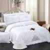 Super comfortable washed polyester white patchwork lace bedspread for turkish