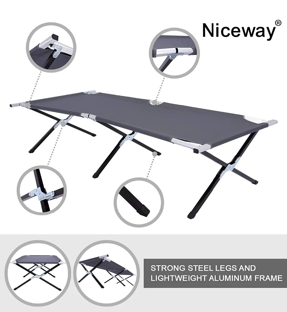 Hot Sell New Style Lightweight Foldable Army Bed With Mattress Camping
