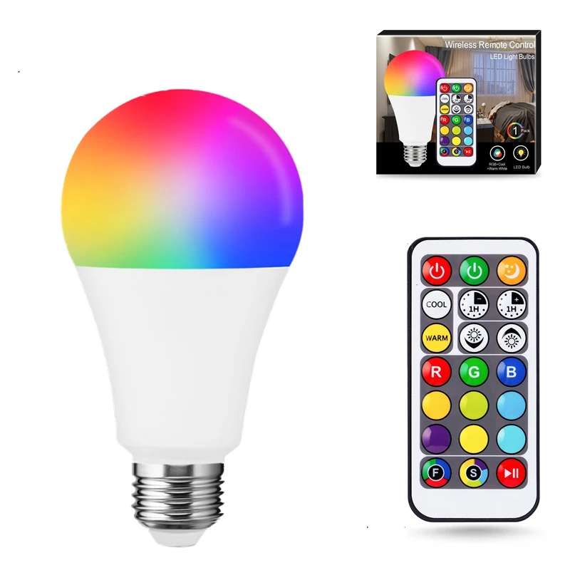 LOHAS LED 16W A21  E26 E27 B22  Multicolor RGB  Infrared  LED Lamp IR Remote Control Light  Bulb