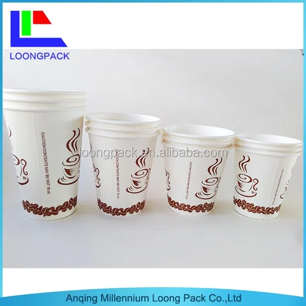 Loongpack Paper Cups Disposable Paper Cups For Hot Drink 10oz 80mm