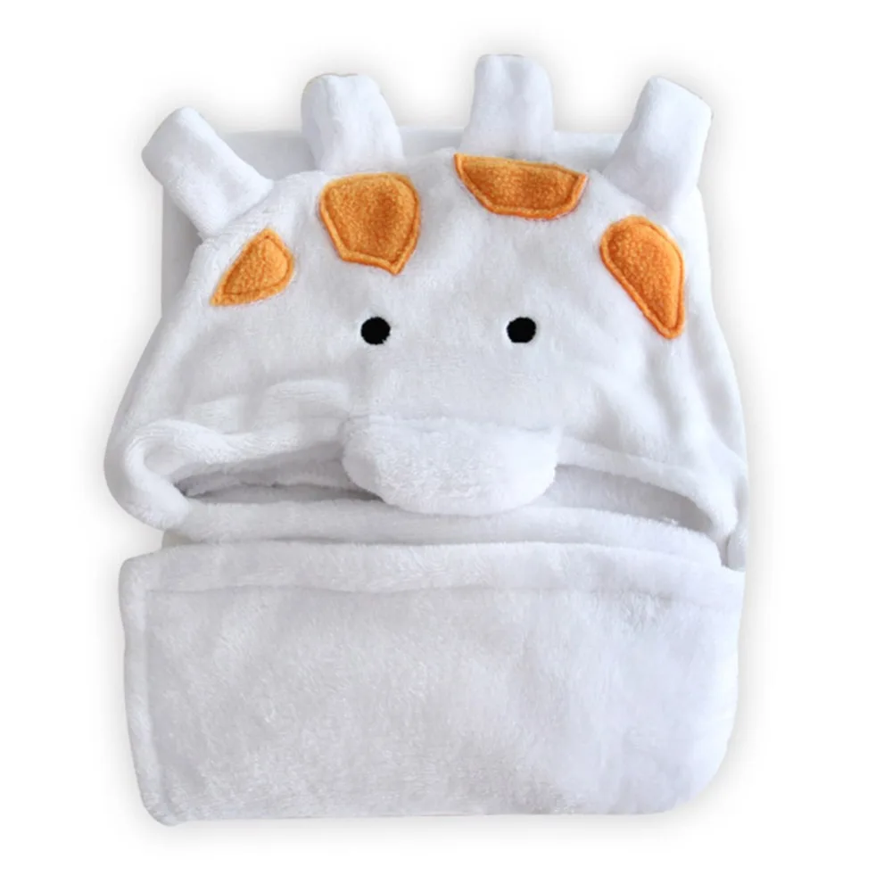Нетканый ребенка коралловый сумка одеяло полотенце животных форма с капюшоном халат полотенце