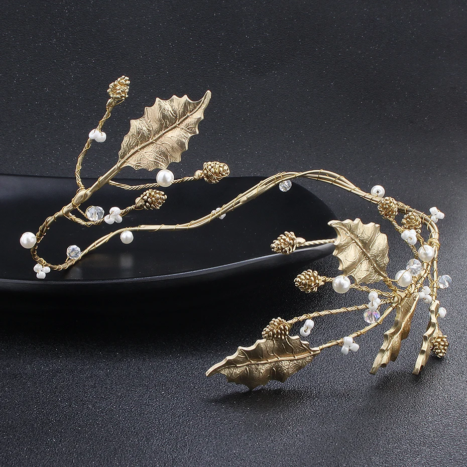 Chain Gold Color Bridal Jewelry Hair Chain Leaves For Women Hair Accessories