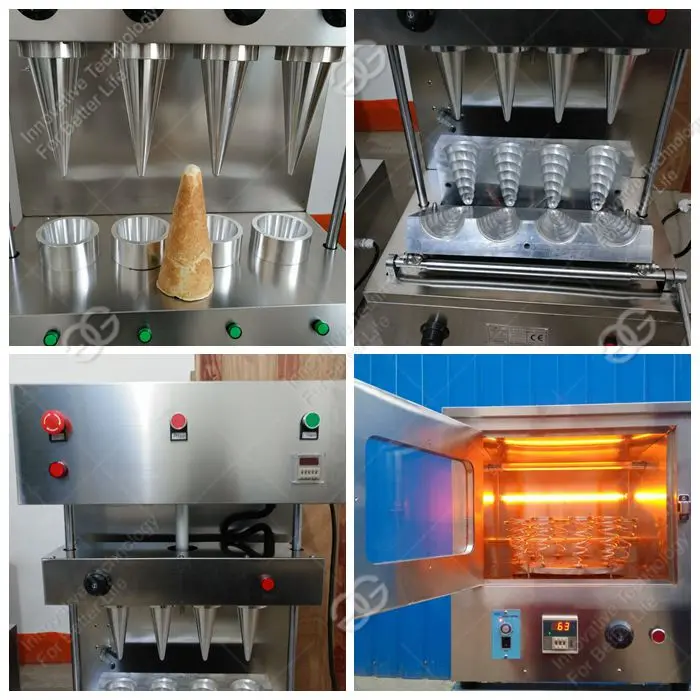 Hot Sale Wafer Cone Maker Kono Pizza Cono Forming Making Molding Machine Pizza Cone Equipment