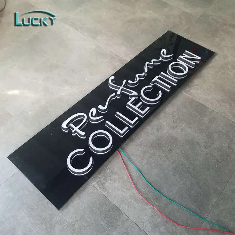 Popular Shop Name Board Designs Acrylic Led Sign Board Electronic