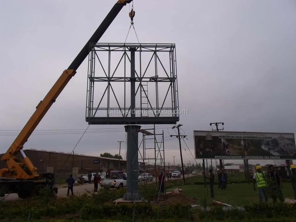 highway two-side steel portable led billboard /sign structure for ...