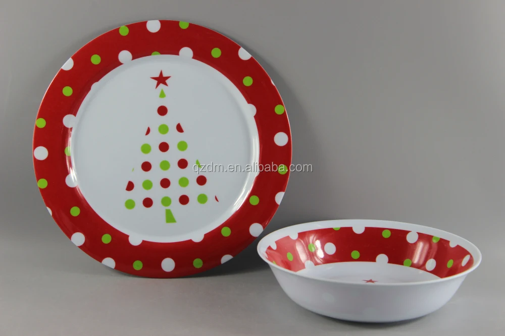 Christmas Melamine Soup Bowl And Plate