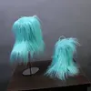 wholesale hard bottom multi color black winter boots children snow faux fur boots