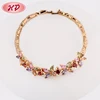Fashion New Design Colorful Crystal Flower Shape Charm Women Brass Bracelet