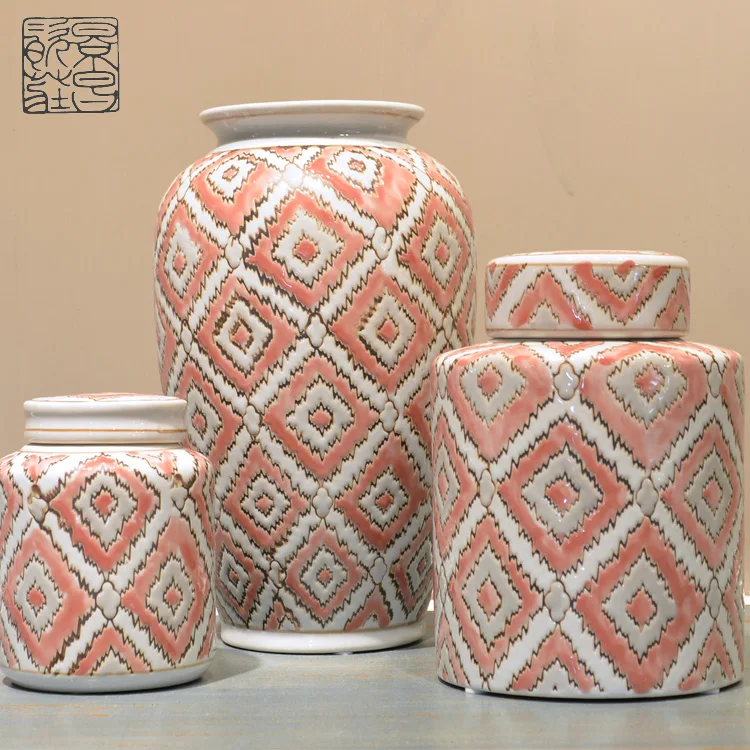 Chinese Modern Cheap Porcelain China Home Goods Decoration Pink Flower