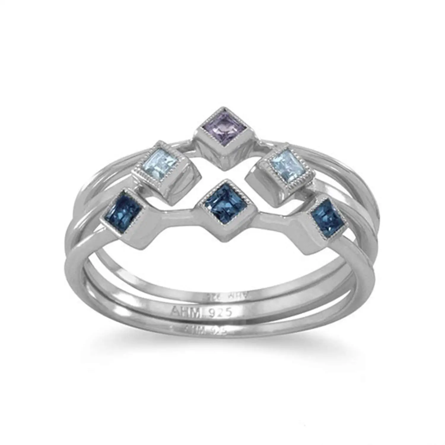 Solitaire Jeweled Rings 925 Sterling Silver Liara Polished Nickel Free