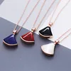 2019 fashion 925 sterling silver shell gemstone cute skirt onyx necklace in rose gold