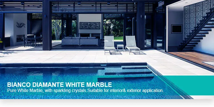 Samistone Crystal Marble Tiles High Quality Bianco Diamante White Tiles for Floor