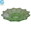 Green decorative flower shape glass plate tableware
