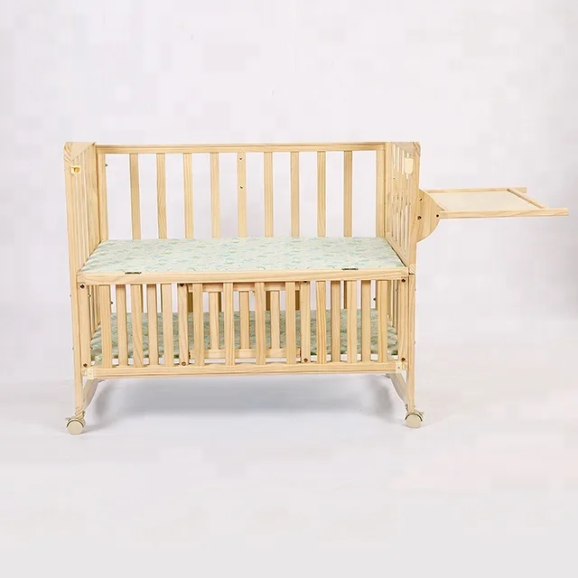 Pine Solid Wood Baby Cribs Baby Cot Bed Bedding Modern Safety