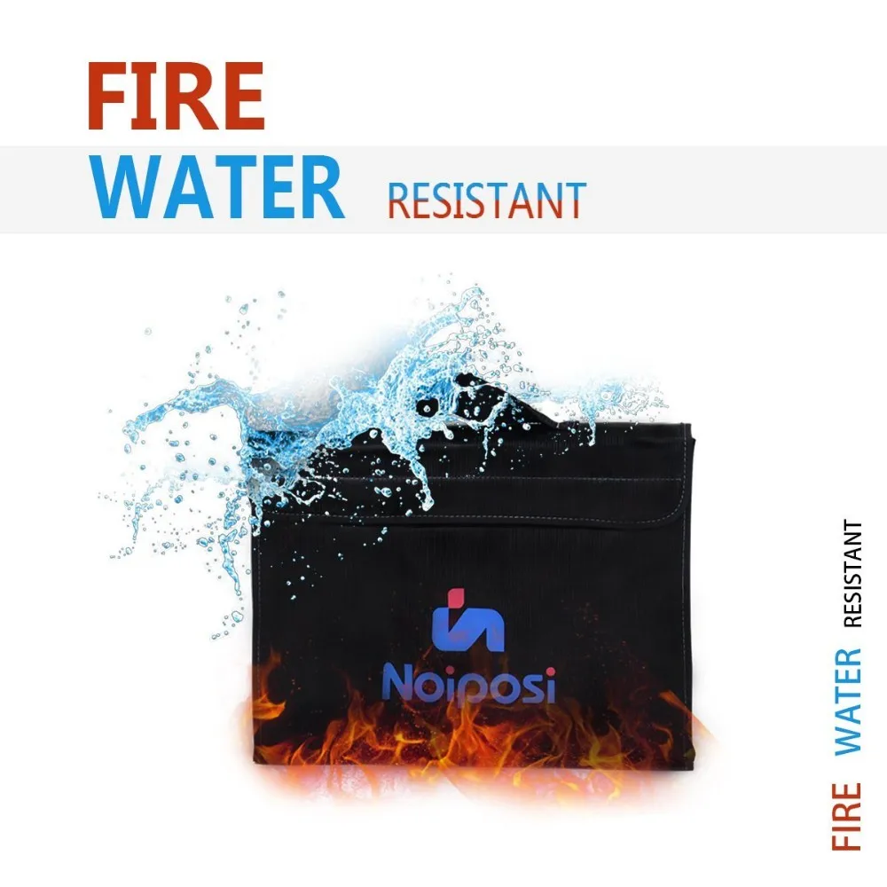 Fireproof Document Bag,Fire And Water Resistant Money Bag(15"x11"x3