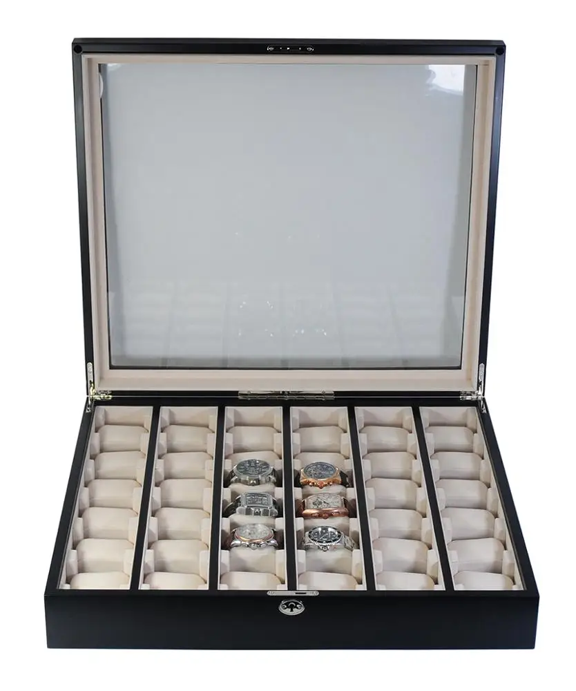 Black Lacquer Display Watch Wood For 30 Watches Buy Watch
