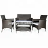 Modern dark brown outdoor rattan garden furniture set with sofa, table & chairs