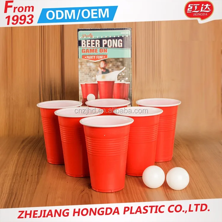 New Design Colorful Party Cup Disposable Plastic 480ml/16ounce Red Beer