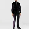 custom man high quality skinny jogging track suit with colour blocking in velour