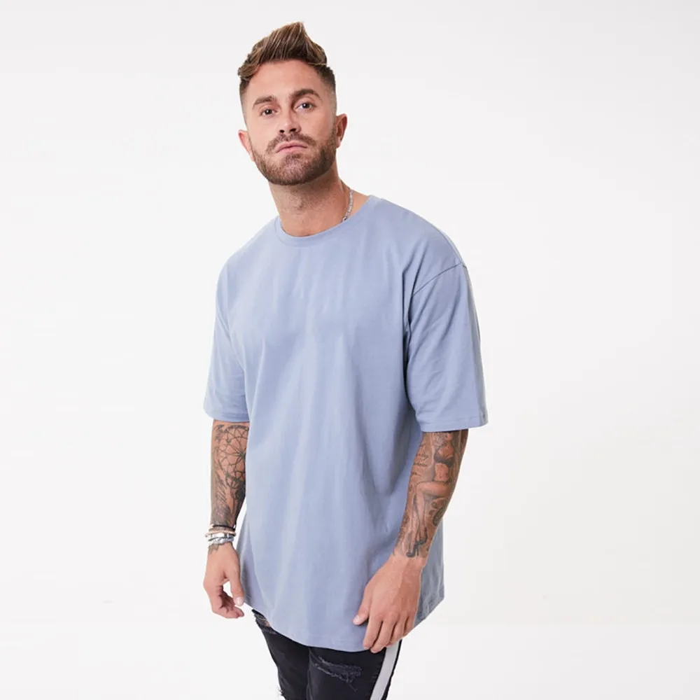 loose fit oversized bottom hem t shirt custom