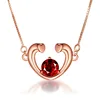 ATHENAA German Pure Sterling Silver Open Heart Ruby Necklace Jewelry