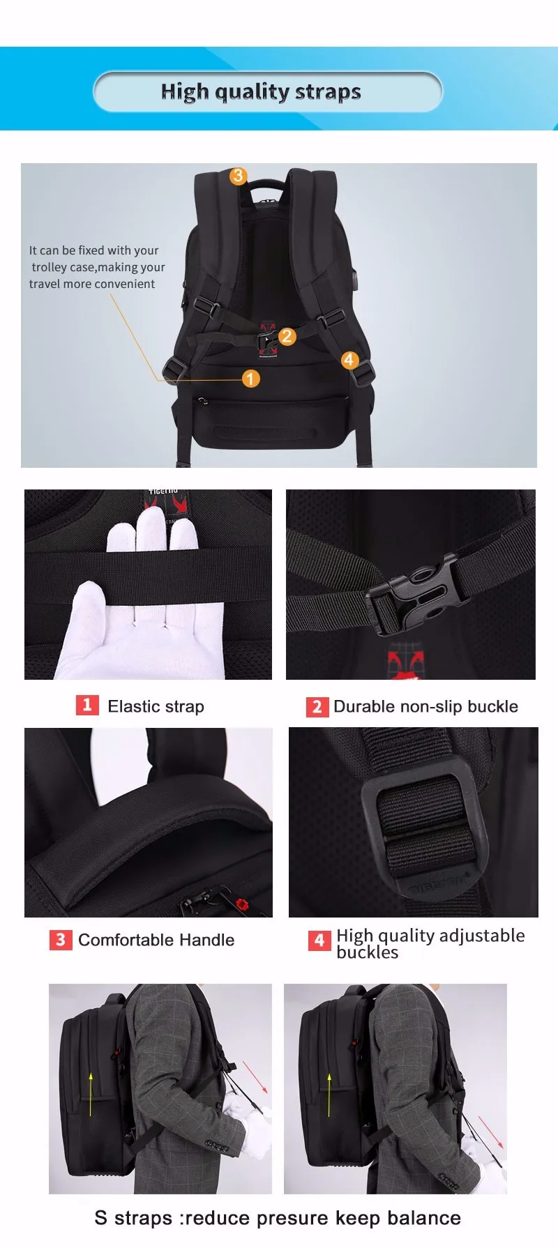 2017 Tigernu New waterproof usb charge 15.6inch laptop backpack men backpacks for teenage girls travel backpack bag for women