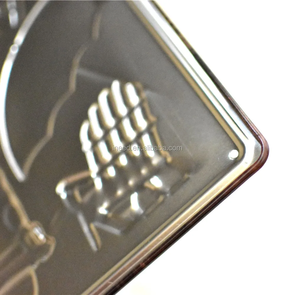 Best Quality 20x30cm Rustic Decorative 3d Embossed Wall Hanging Metal