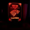 House Stark Game of Thrones Wolf Acrylic Illusion 3D LED Lamp 3 Colors Changing Switch Desk Lamp Kid's Birthday Gift Dropship