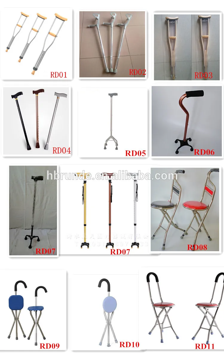 Comfortable Adjustable Aluminum Alloy Underarm Crutches Axillary