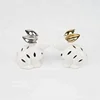 Wholesale high quality gold plating hand curved ceramic rabbit ornament for easter