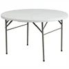 6FT HDPE White Plastic Round Folding Table For Rent