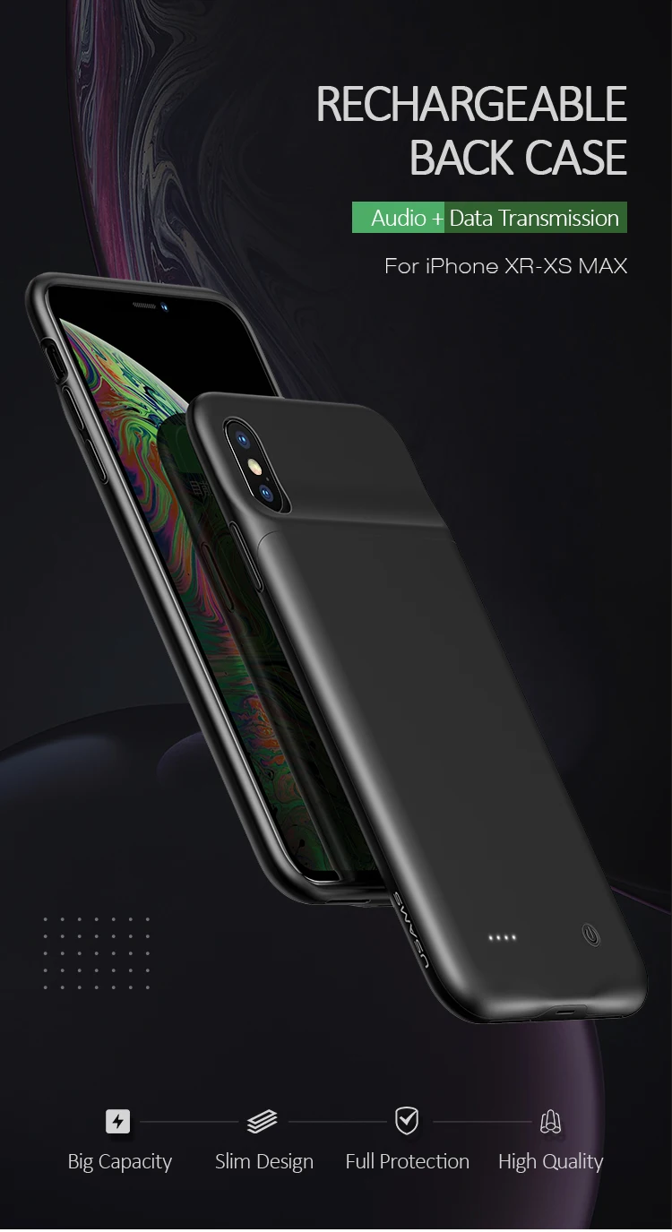 USAMS US-CD69 ROHS portable charger mini mobile Battery 4000mah bank station power Phone Case For IPHONE X