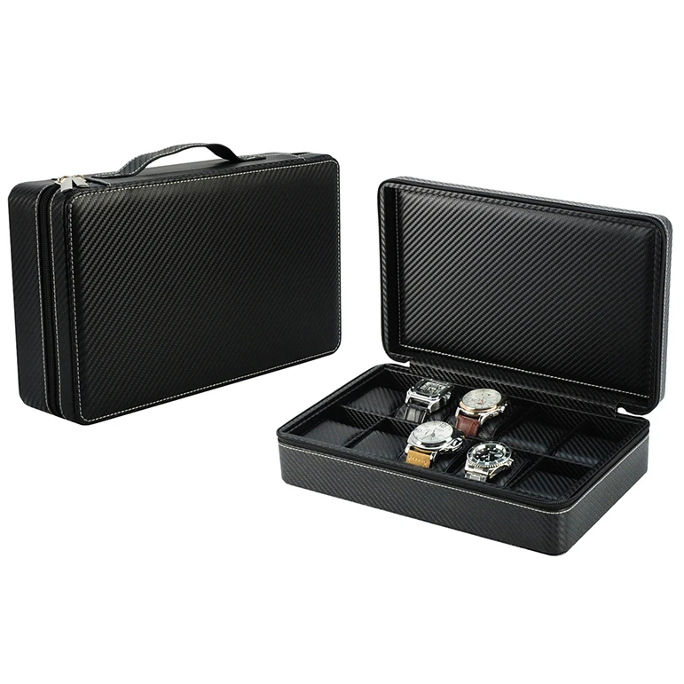 password lock PU leather watch jewelry case storage organizer travel  suitcase box