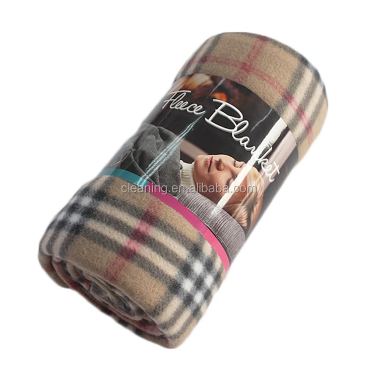 Wholesale 100 Polyester Super Soft Cheap Plaid Polar Fleece Blanket