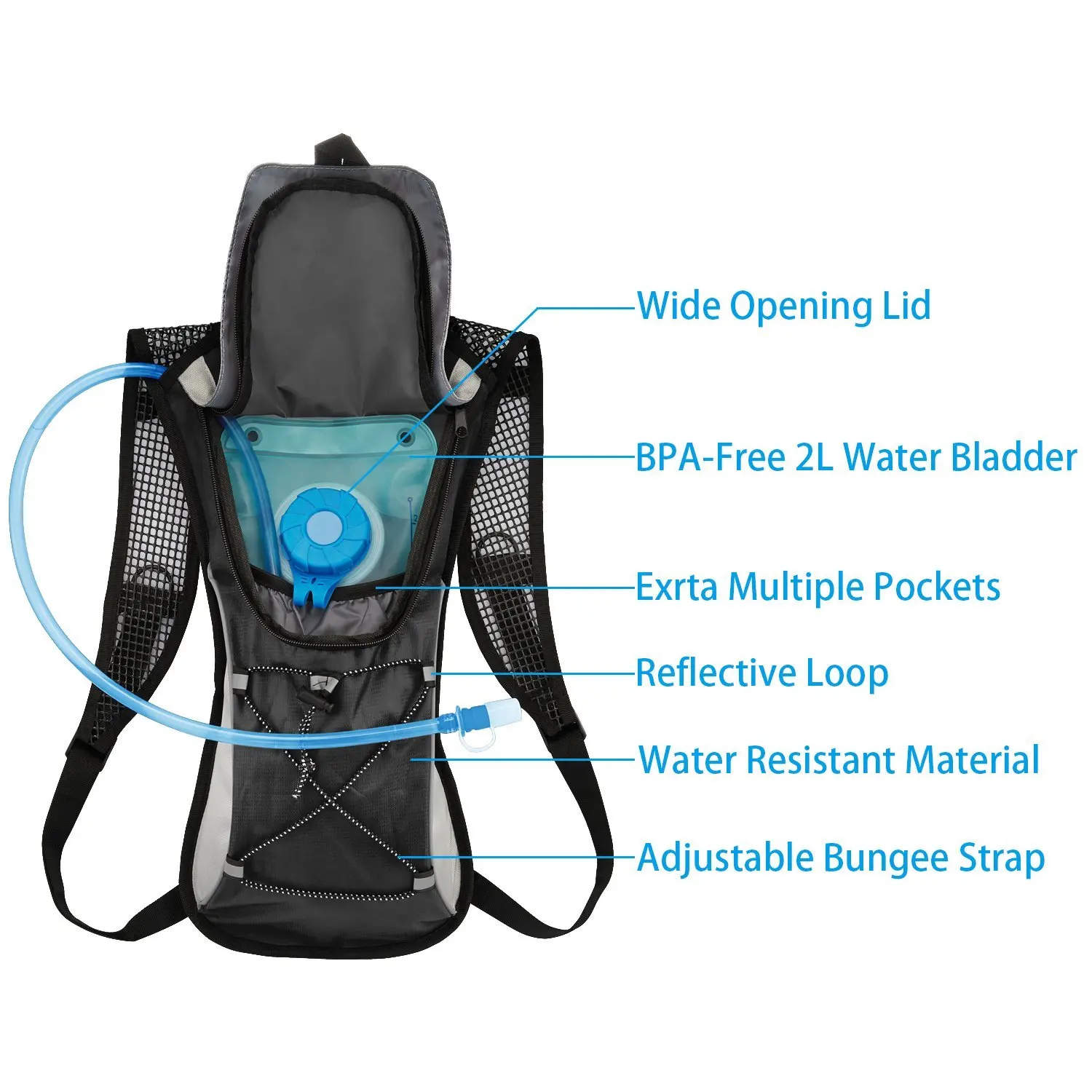 Hydration Backpack With 2l Water Bladder,Insulation Pack Keeps Liquid