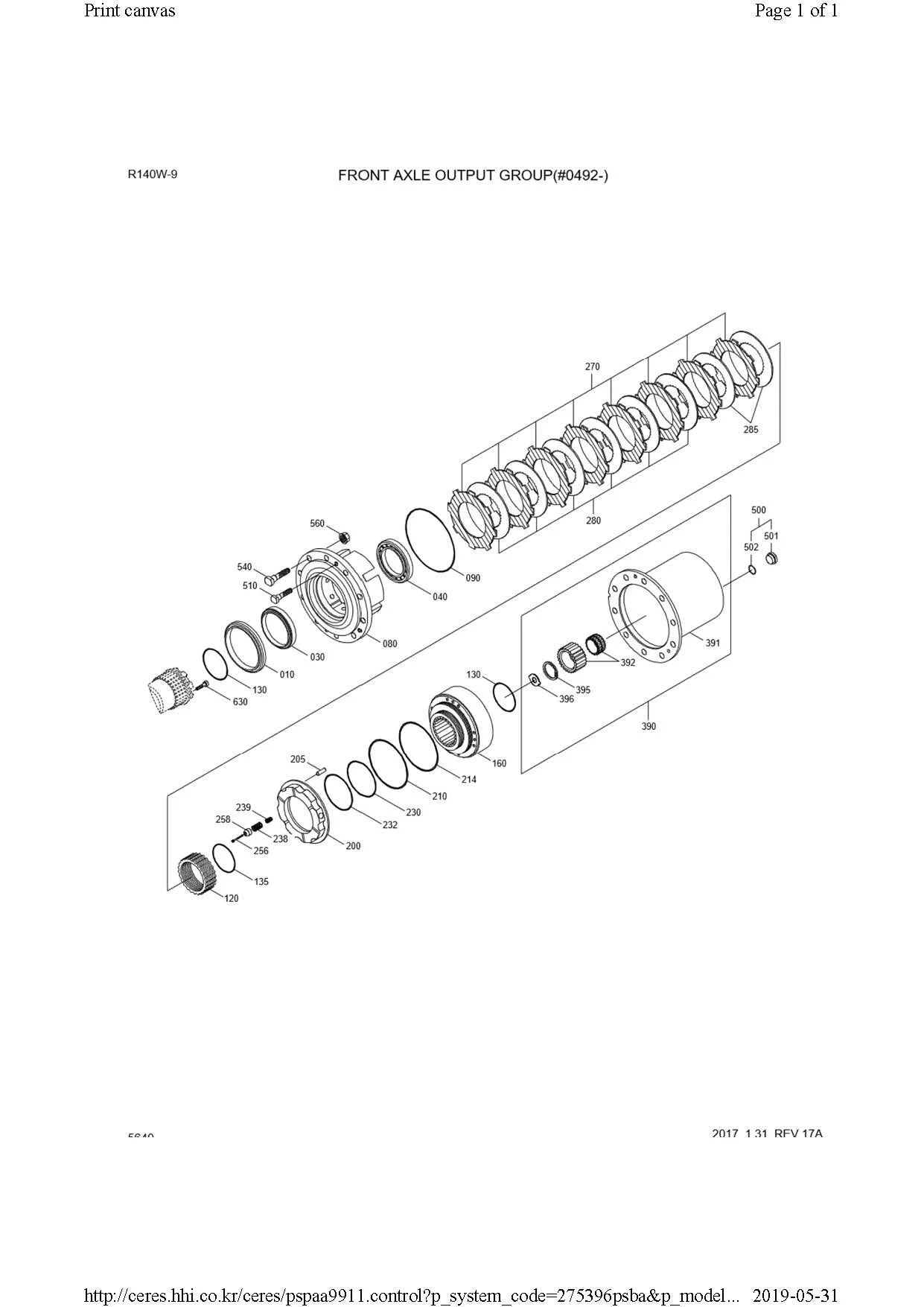 Excavator Axle Gear Zgaq04073 Zgaq04072 For Wheel Excavator