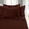 1500 Thread Count Egyptian Quality Luxurious Wrinkle Resistant 6-Piece Stripe Chocolate Brown Bed Sheet Set