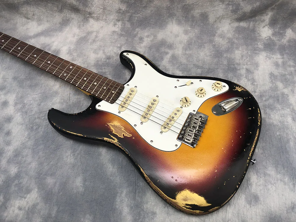 HEAVY RELIC ST Electric Guitar Alder Body Alnico Pickups Gold Hardware