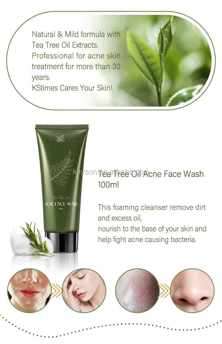 Kstimes 3 In 1 Tea Tree Oil Acne Treatment Kit Acne Deeply Cleansing Cream + Clay Mud Mask