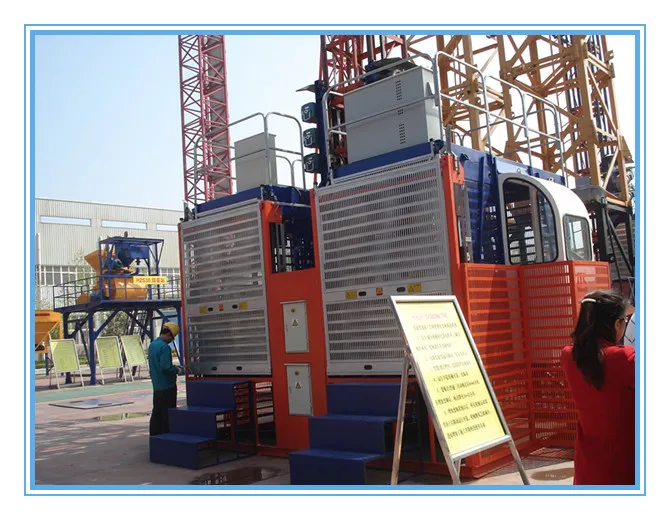 HONGDA SC200 200 With Double Cages Construction Elevator