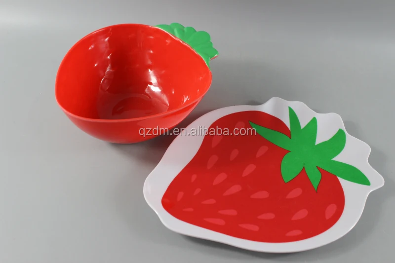 Strawberry Shape Melamine plate and bowl set