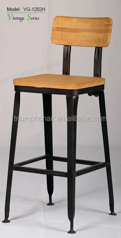 Triumph Solid Wood Seating Rustic Finishing Metal Iron Frame Triumph Solid Wood Seating Rustic Finishing Metal Iron Frame Bar Stools Reclaimed Barstool