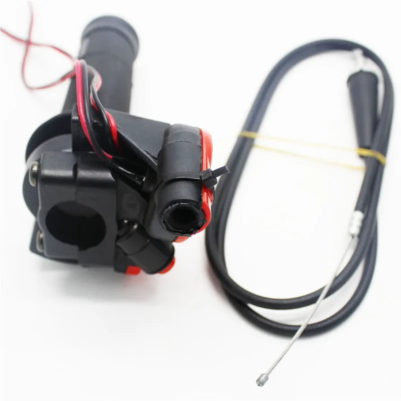 Turn Red Twist Throttle Cable Grip Kill Switch For 110cc 125cc 140cc