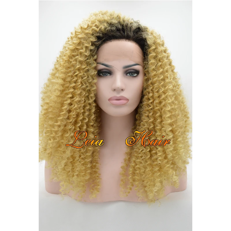 Buy Blonde Wig Dark Roots Heat Resistant Wavy Synthetic Lace Front Wig Cheap Kanekalon Glueless Hair Ombre Lace Front Wigs 16 39 39 In Cheap Price On M Alibaba Com