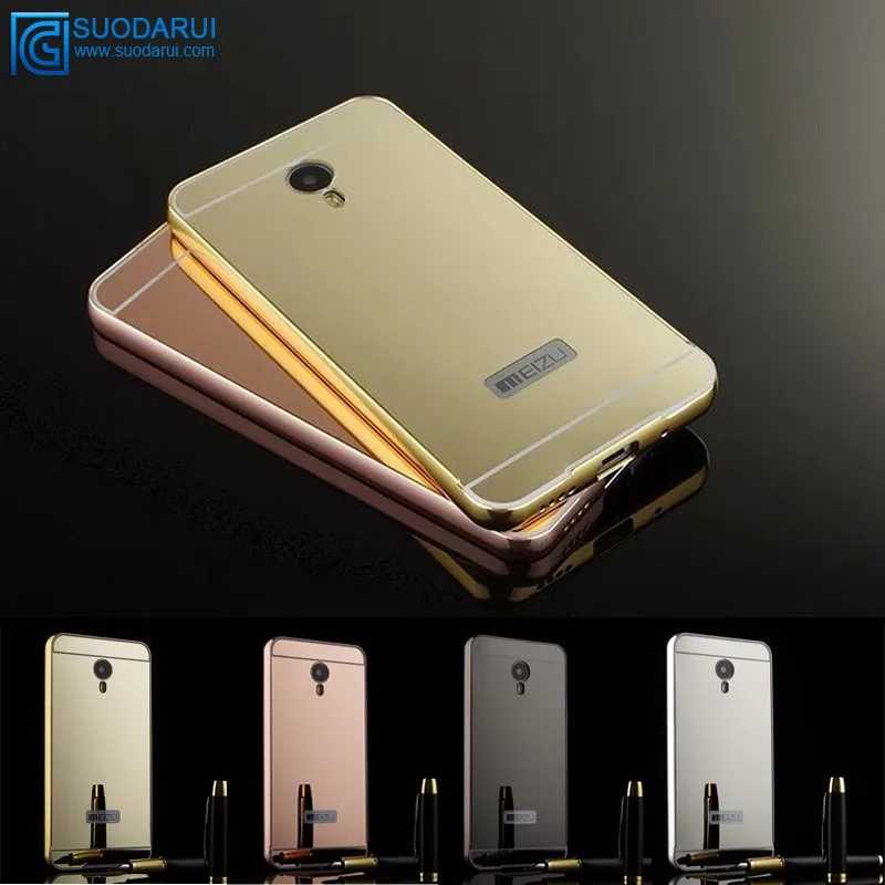 Luxury design 24K glod aluminum mirror case for Meizu MX5 PRO mirror hard back cover