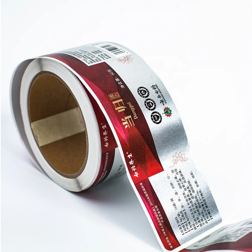 Custom Pet Bottle Adhesive Metallized Silver Sticker Waterproof Bright