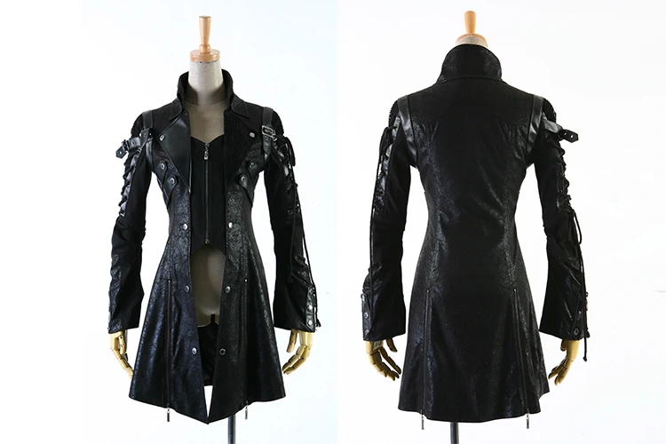 Y-349 Fashion Gothic/ Punk Leather Long coat From Punkrave