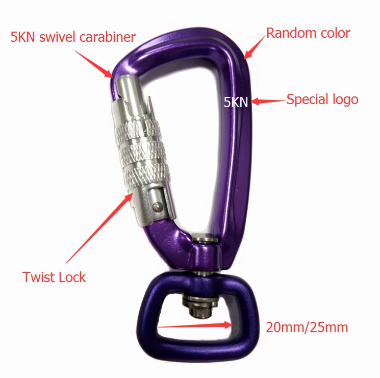 Best selling aluminum swivel Carabiner for straps